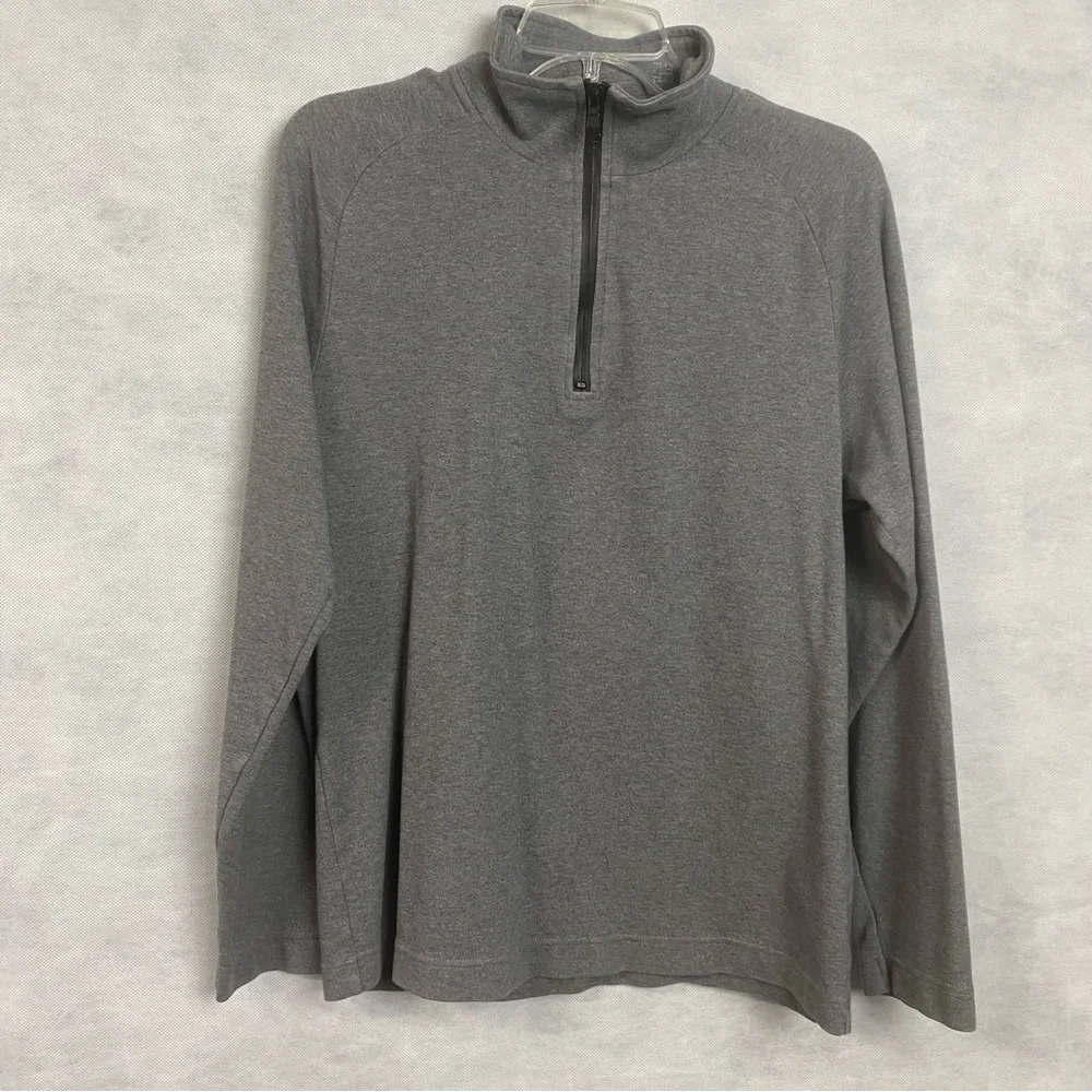 Banana Republic Sweater Mens Medium Gray Sweatshirt 1/4 Zip Pullover Cotton